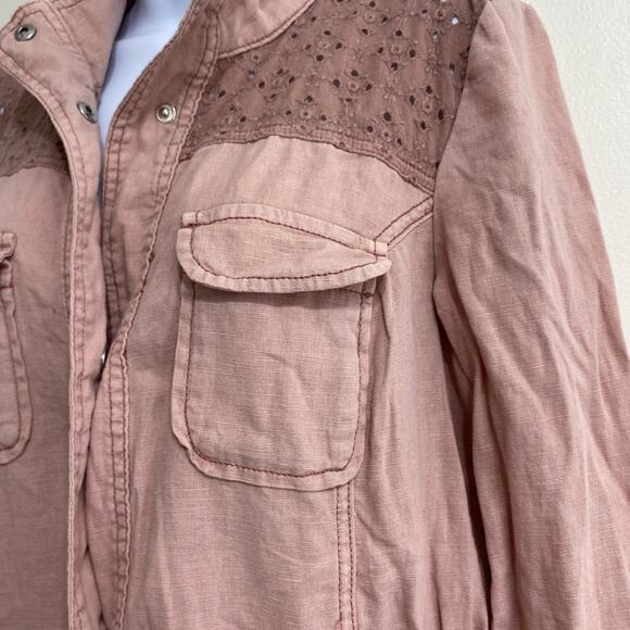 Maurices Blush Utility Jacket with Lace Accents - Picture 4 of 11